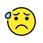 Anxious Face With Sweat SVG Icon